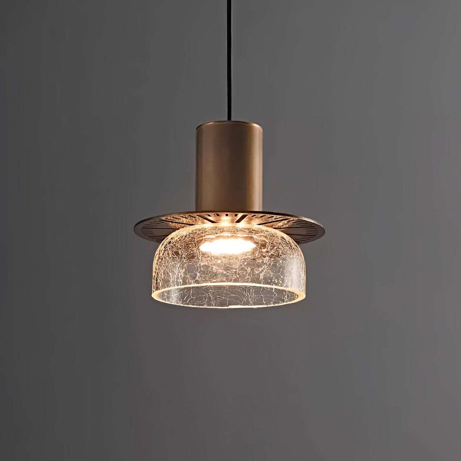Nordic Gold Crackle Glass Pendant Light