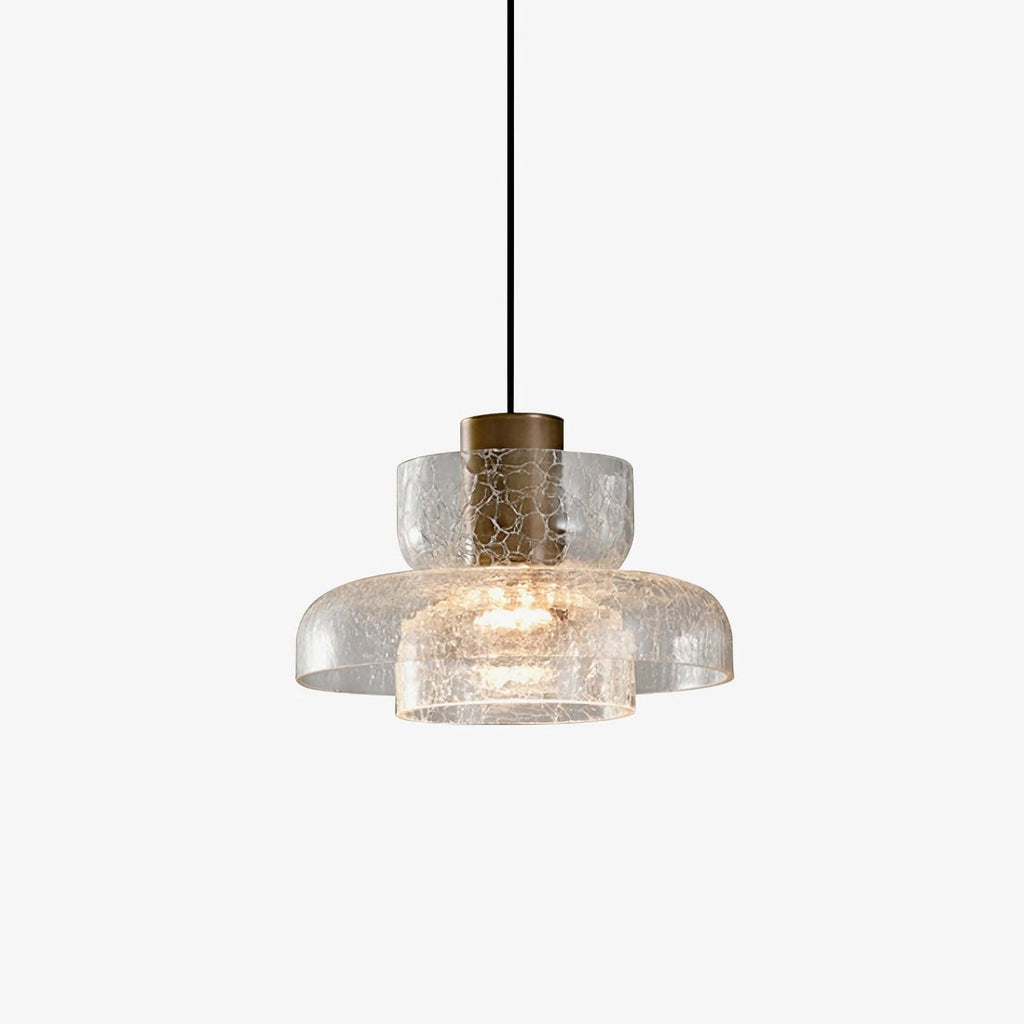 Nordic Gold Crackle Glass Pendant Light