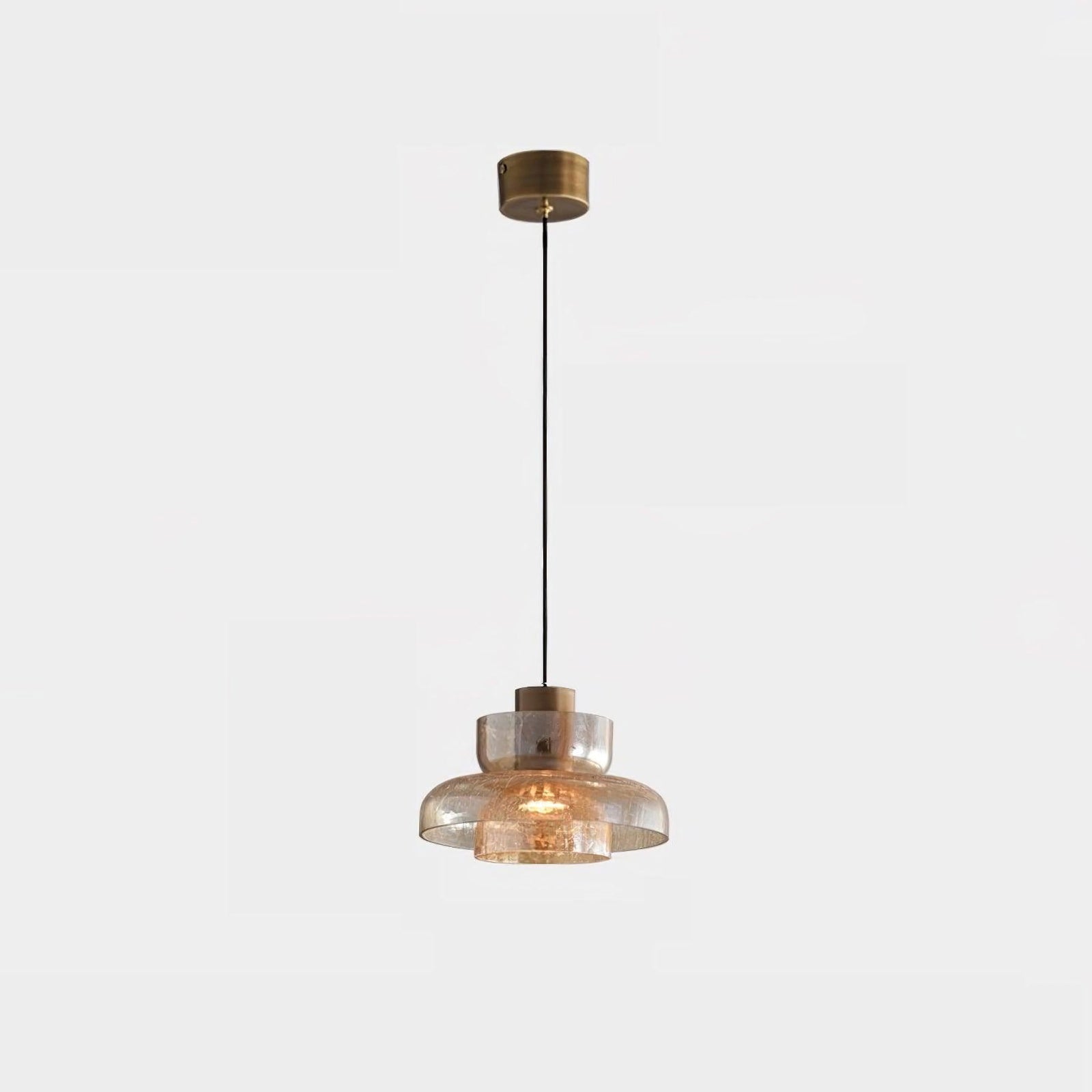 Nordic Gold Crackle Glass Pendant Light