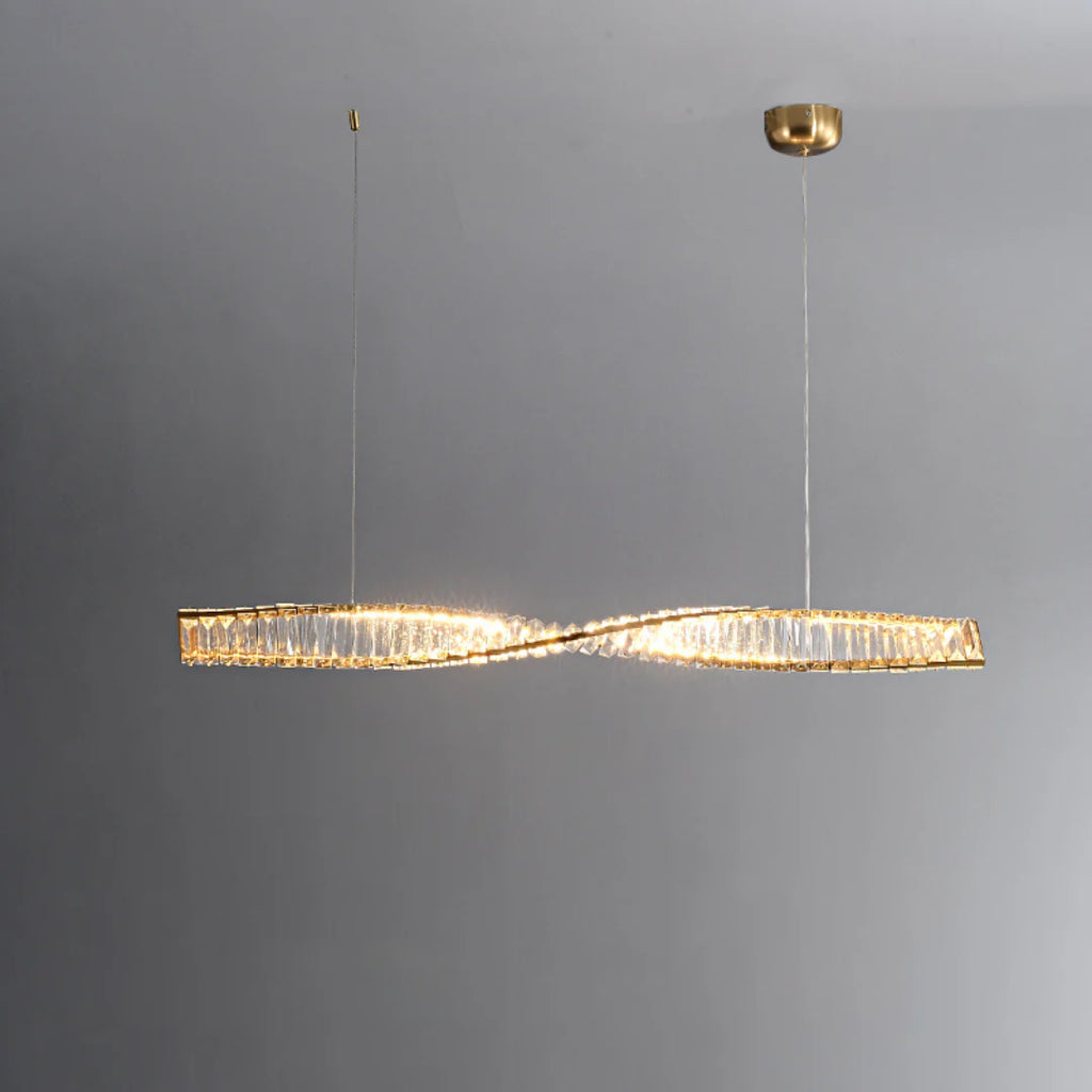 Linear Luxury Spiral Crystal Chandelier
