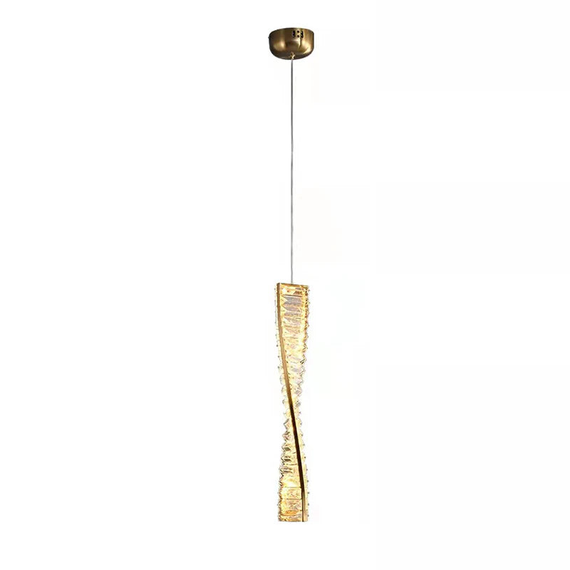 Linear Luxury Spiral Crystal Chandelier