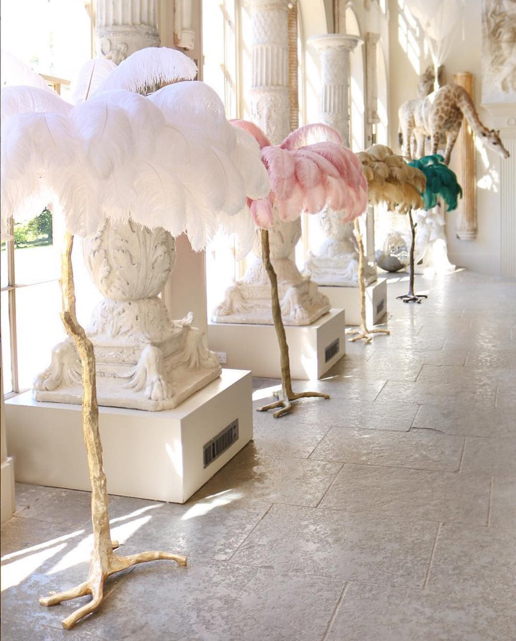 Ostrich Feather Floor Lamp