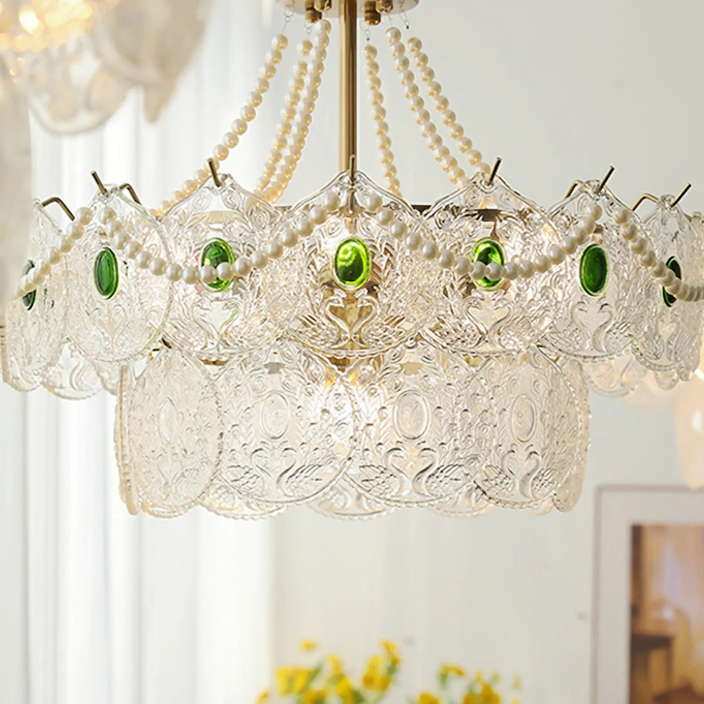 Emerald Art Glass Chandeliers