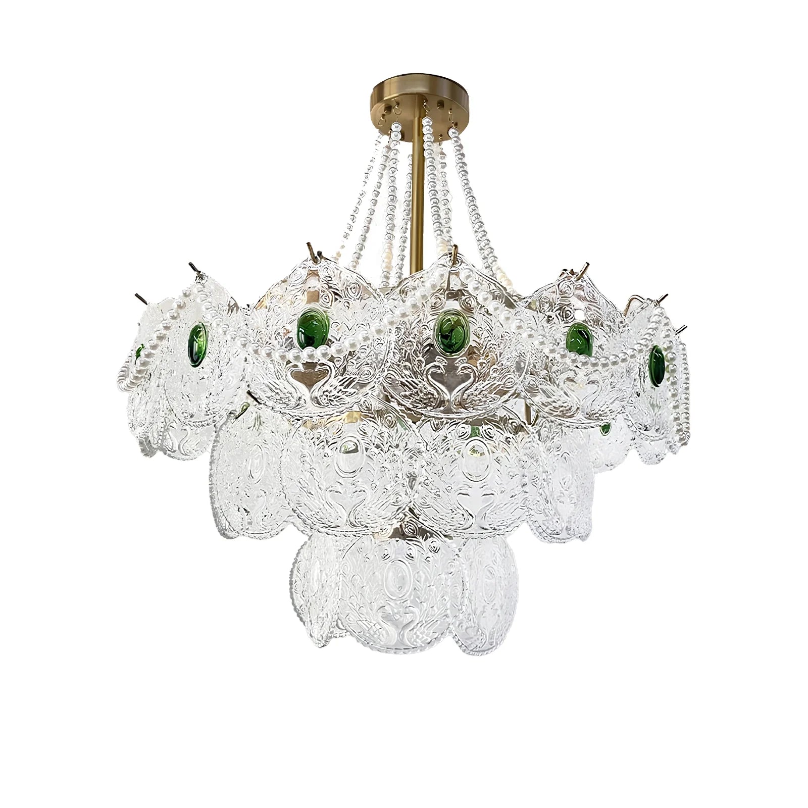 Emerald Art Glass Chandeliers