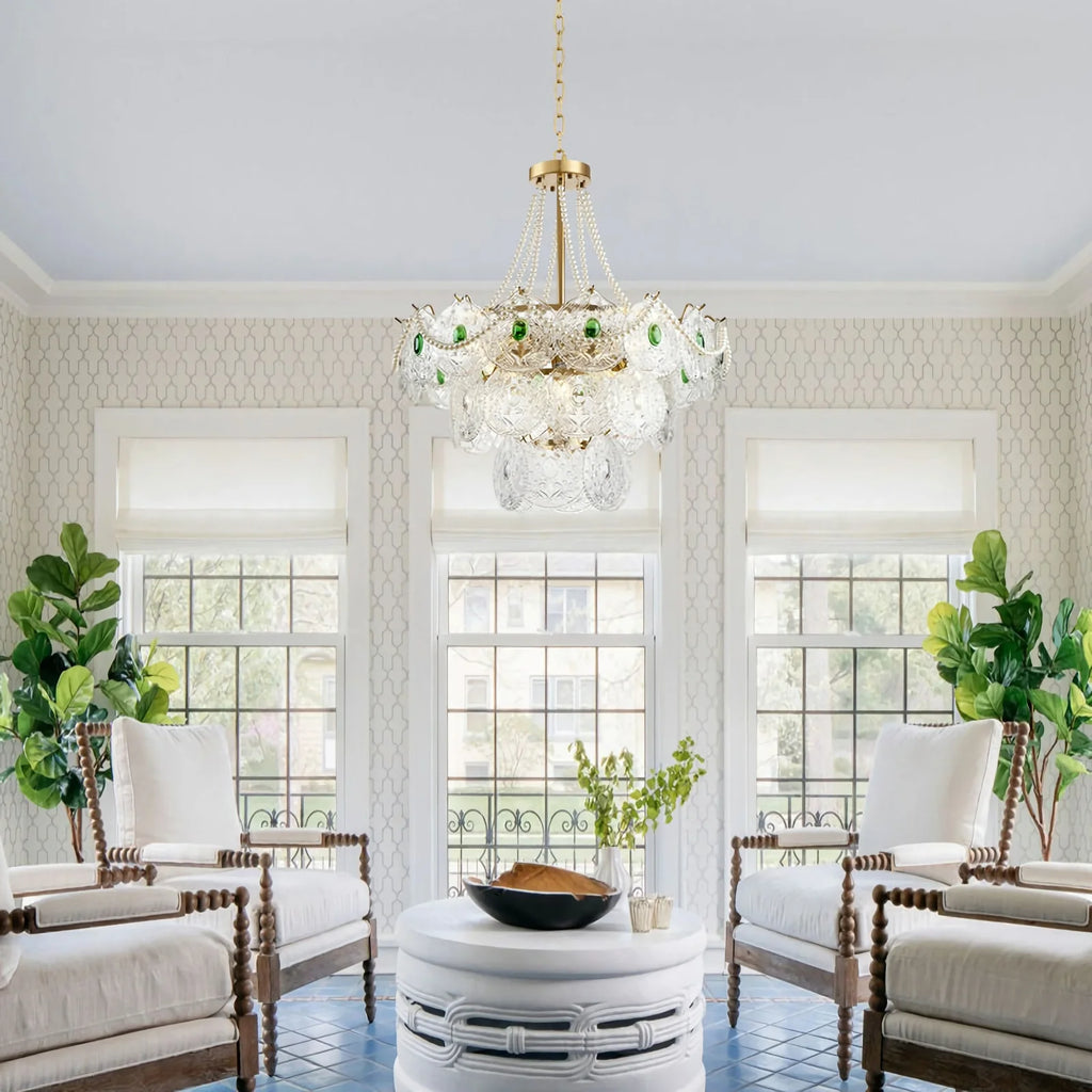 Emerald Art Glass Chandeliers