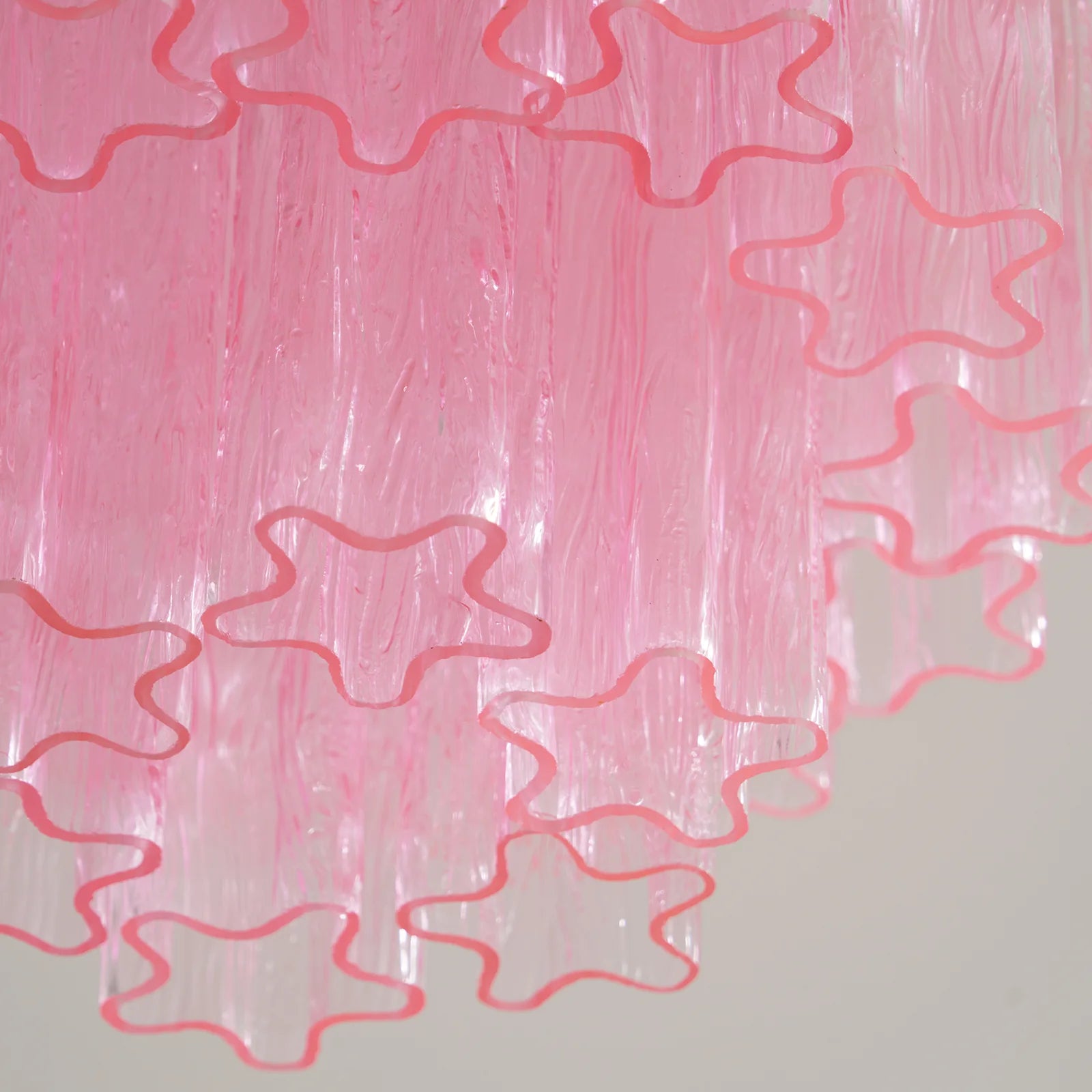 Pink Glass Tubes Murano Ceiling Lamp