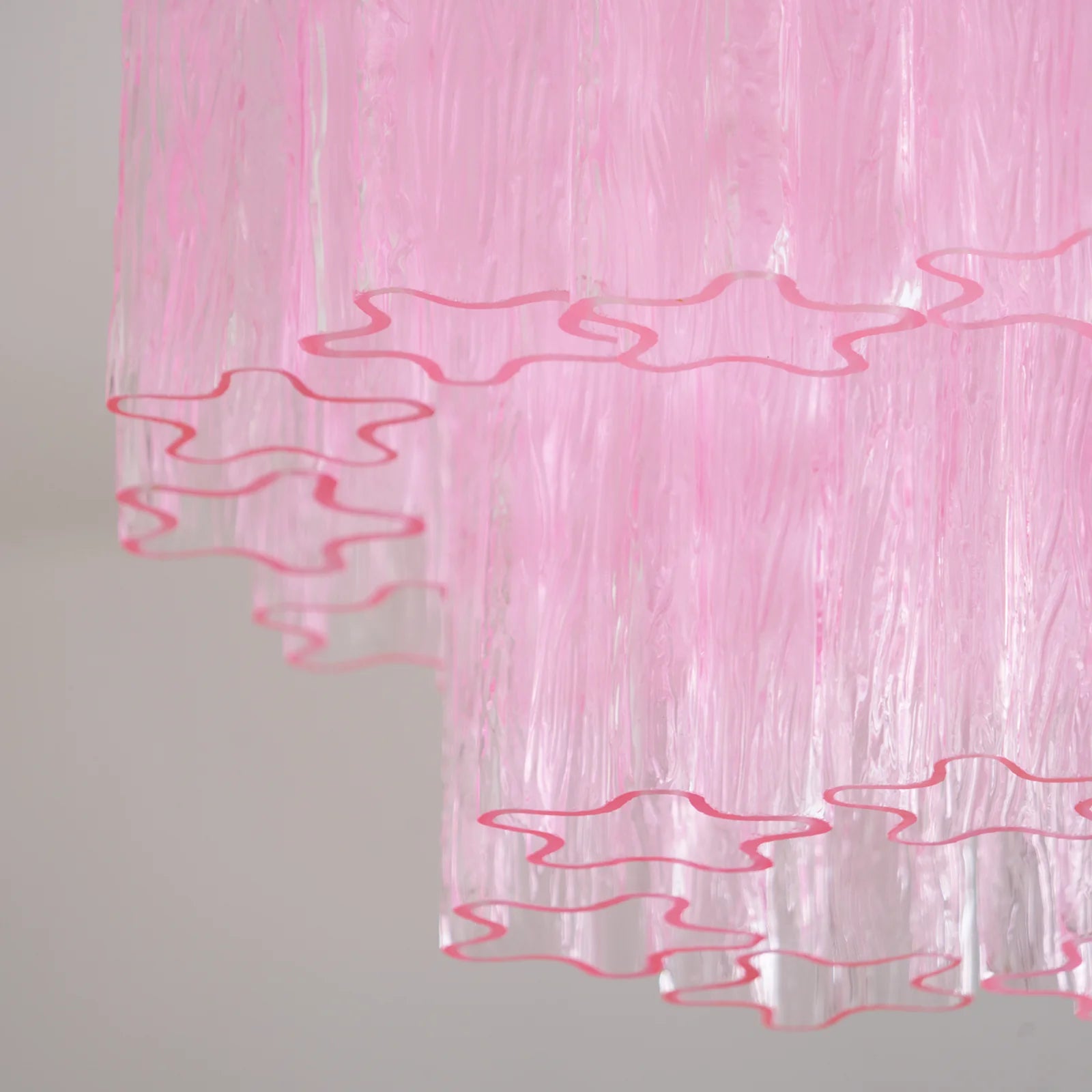 Pink Glass Tubes Murano Ceiling Lamp