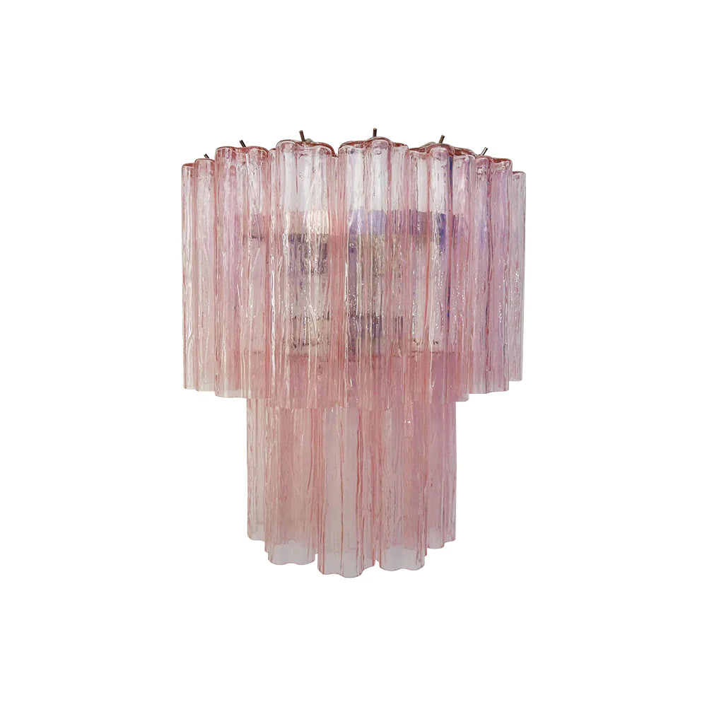 Star Shaped Murano Pink Glass Wall Lamp