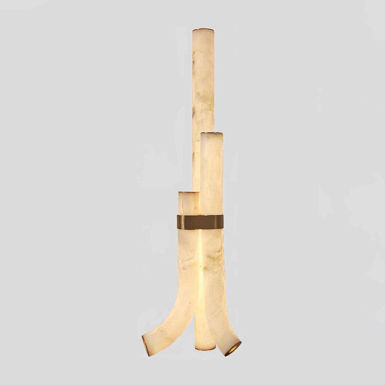 Modern Alabaster Piped Floor Lamp