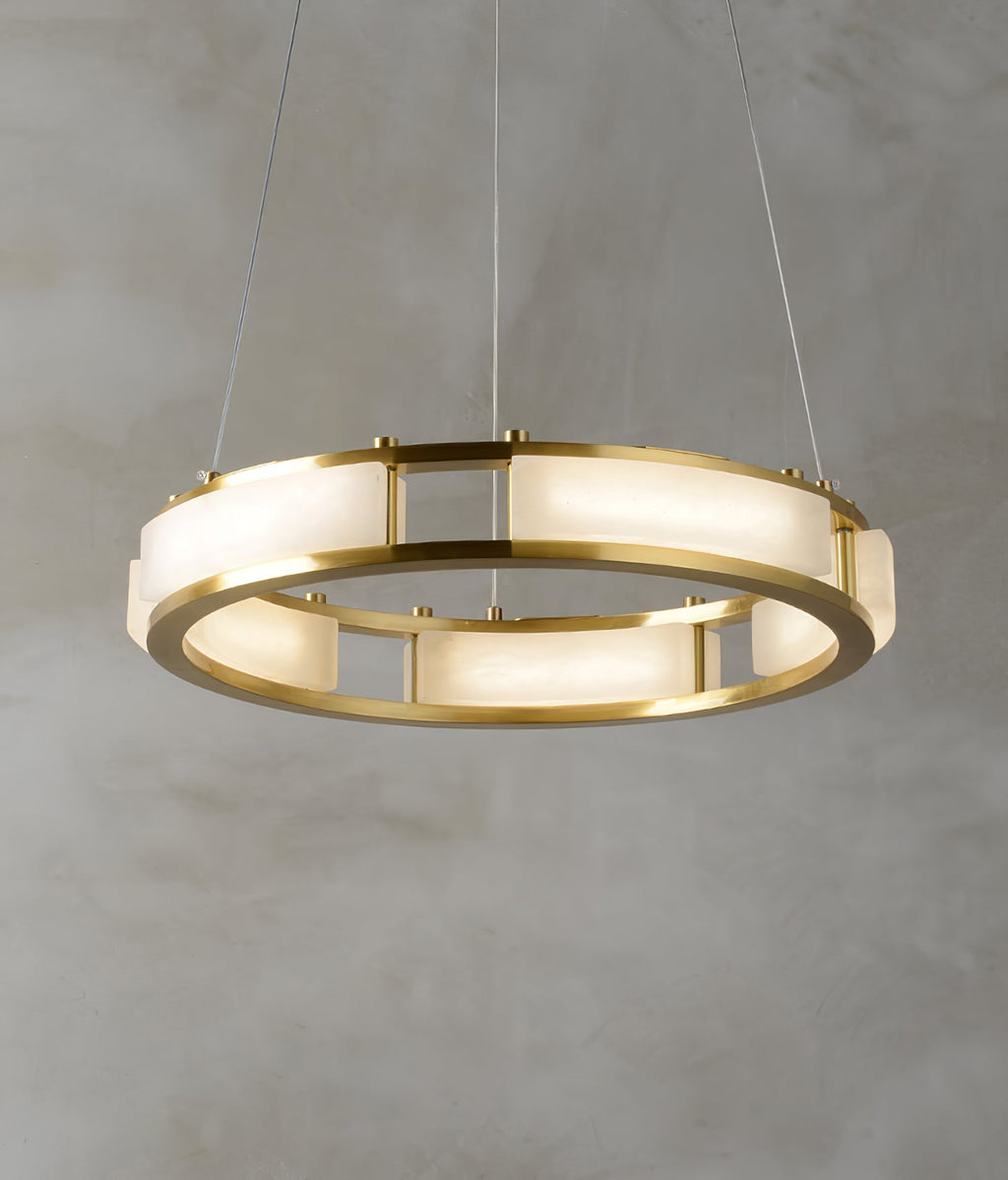 Round Qatar Alabaster Chandelier