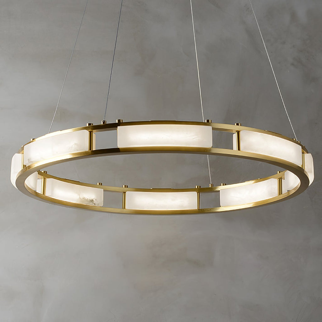 Round Qatar Alabaster Chandelier
