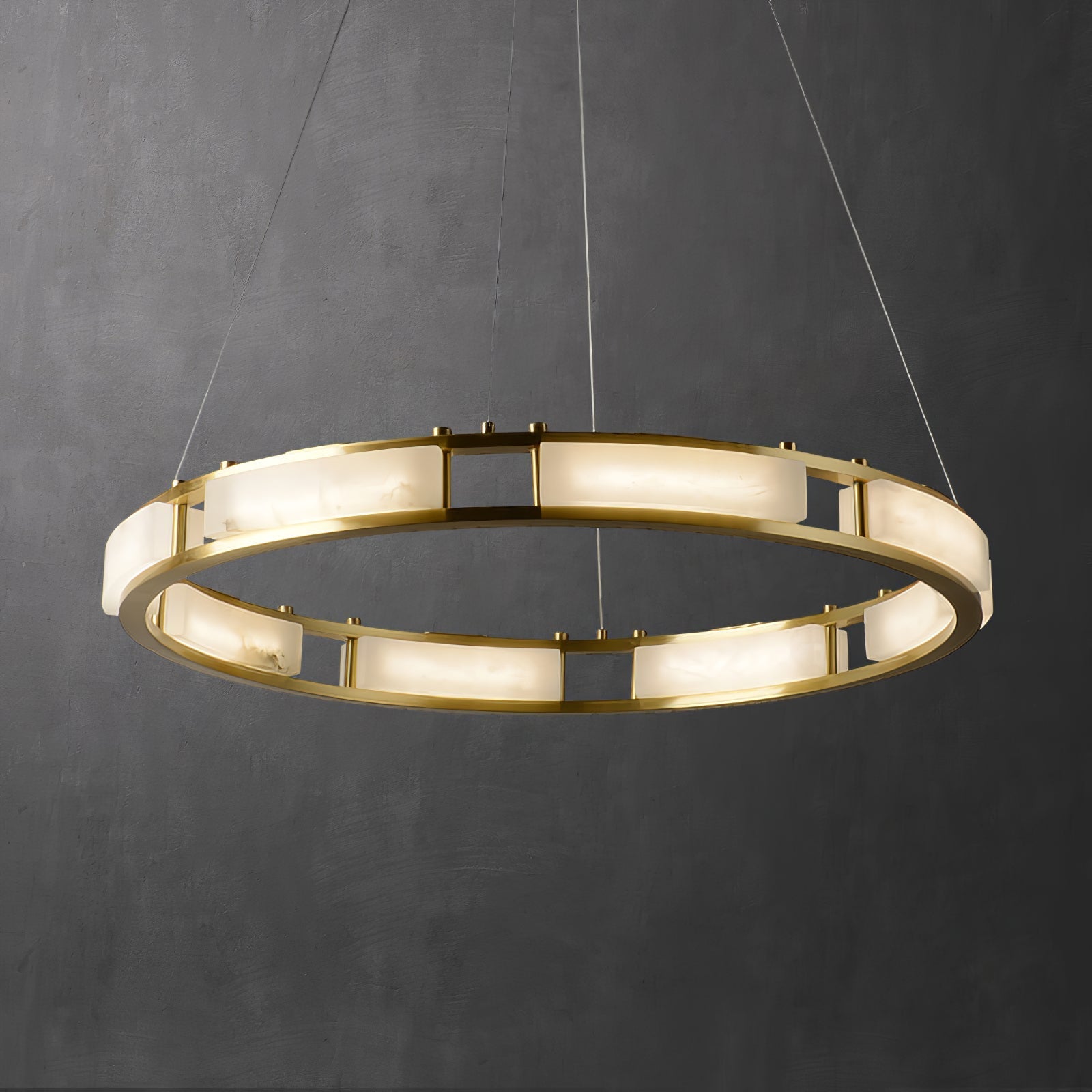 Round Qatar Alabaster Chandelier