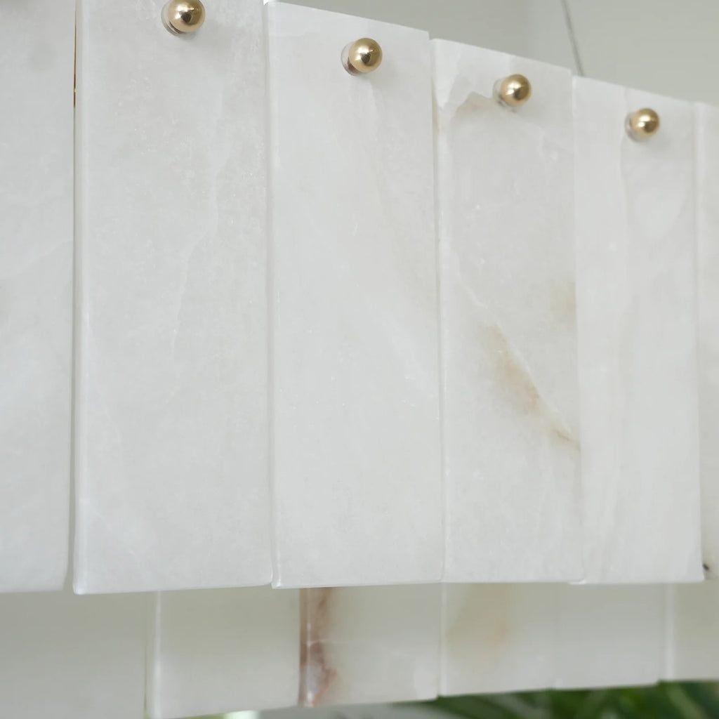 Rectangular Linear Alabaster Chandelier