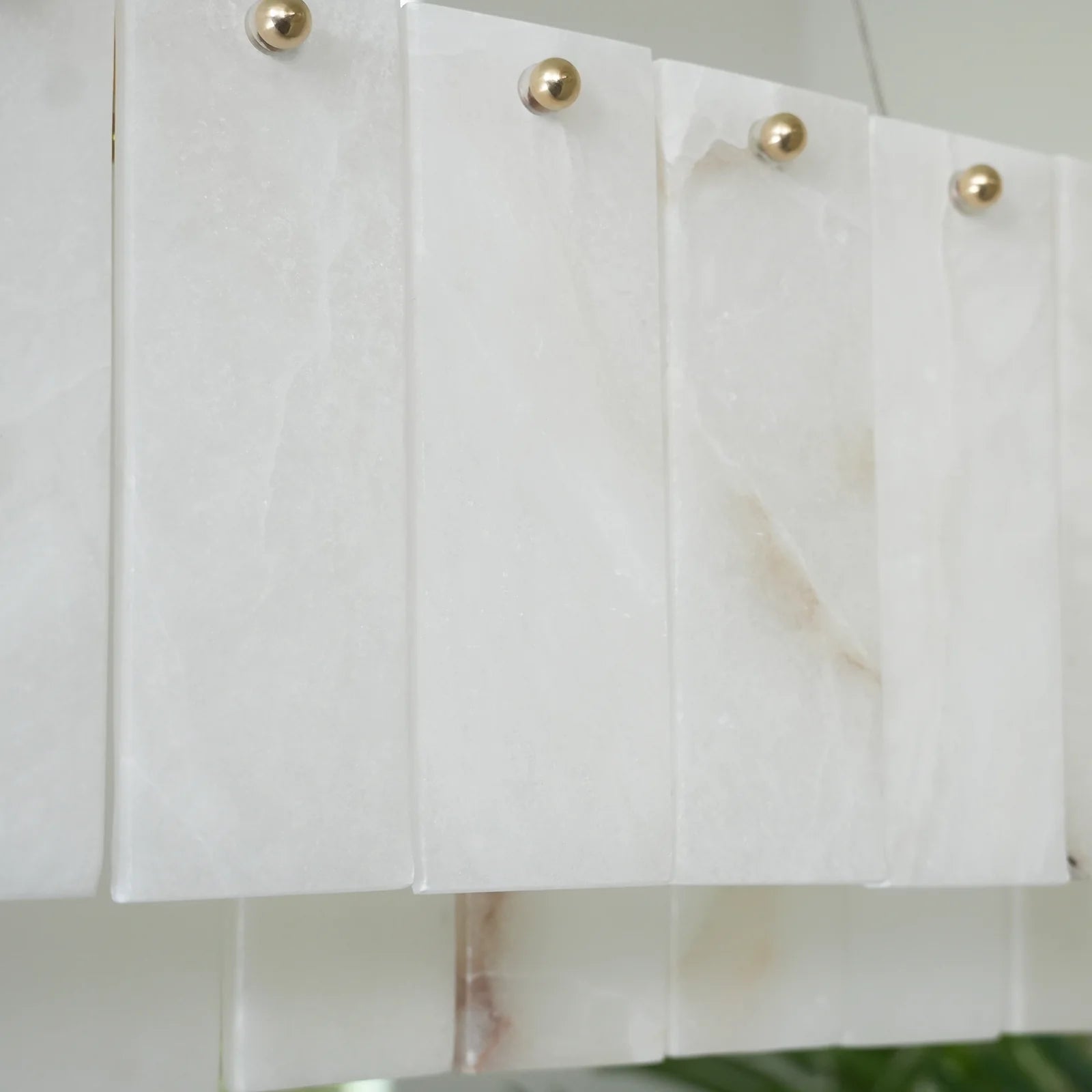 Rectangular Linear Alabaster Chandelier