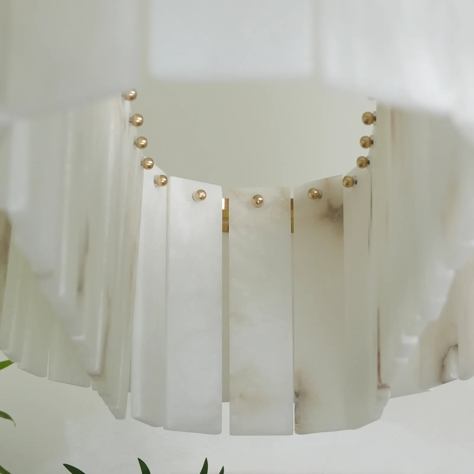 Rectangular Linear Alabaster Chandelier