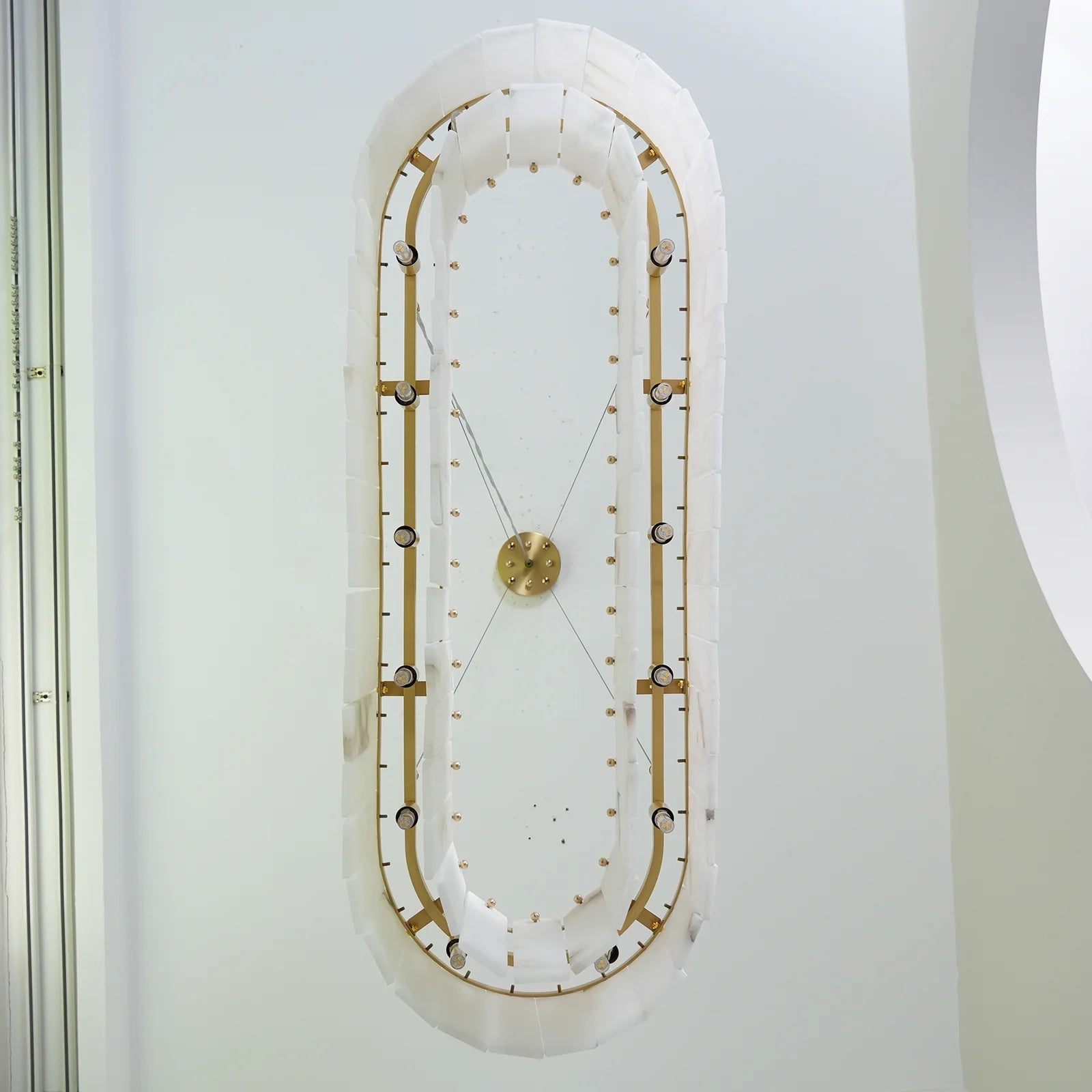 Rectangular Linear Alabaster Chandelier