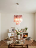 Gradient Red Murano Glass Tube Chandelier
