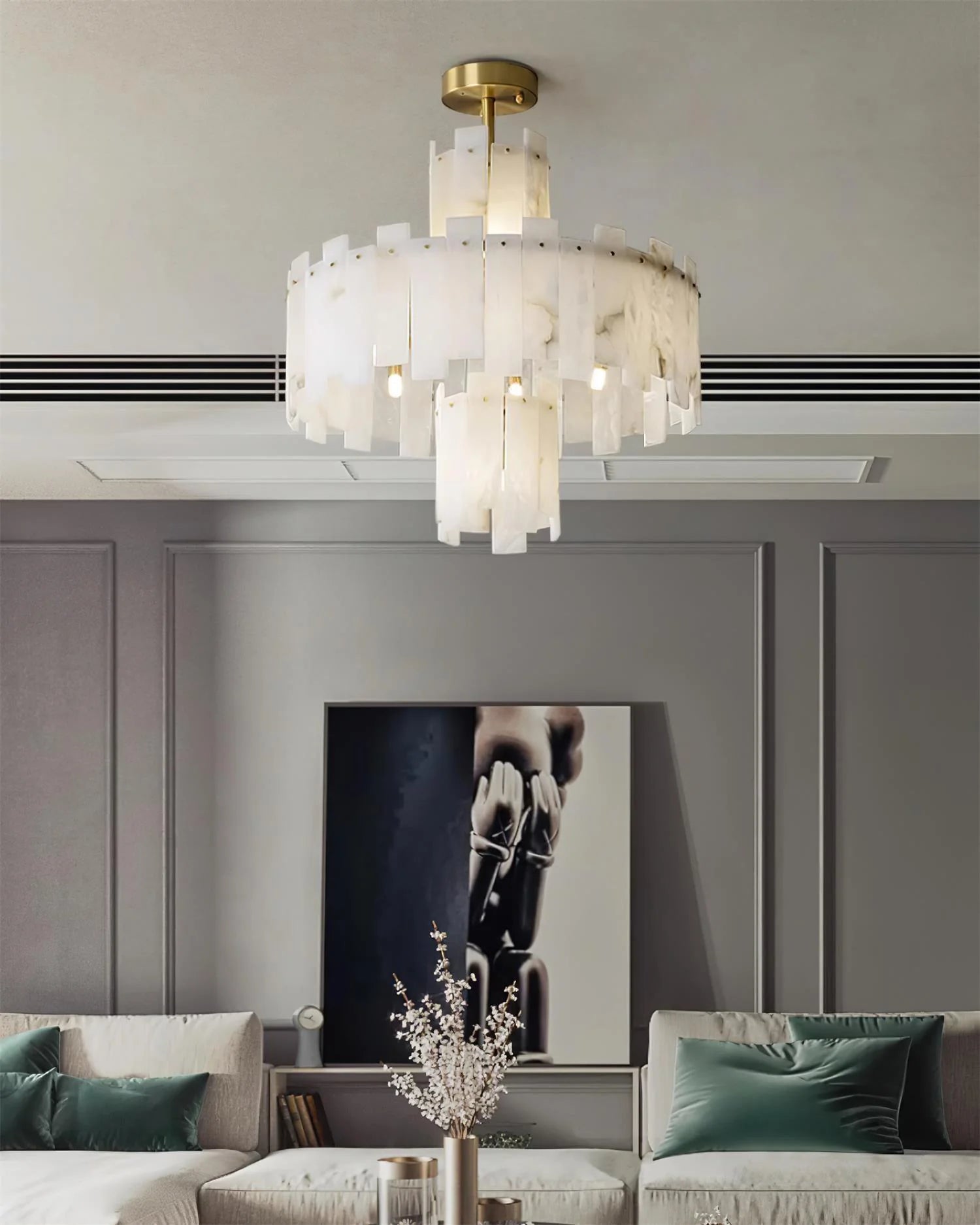 Regina White Alabaster Chandelier
