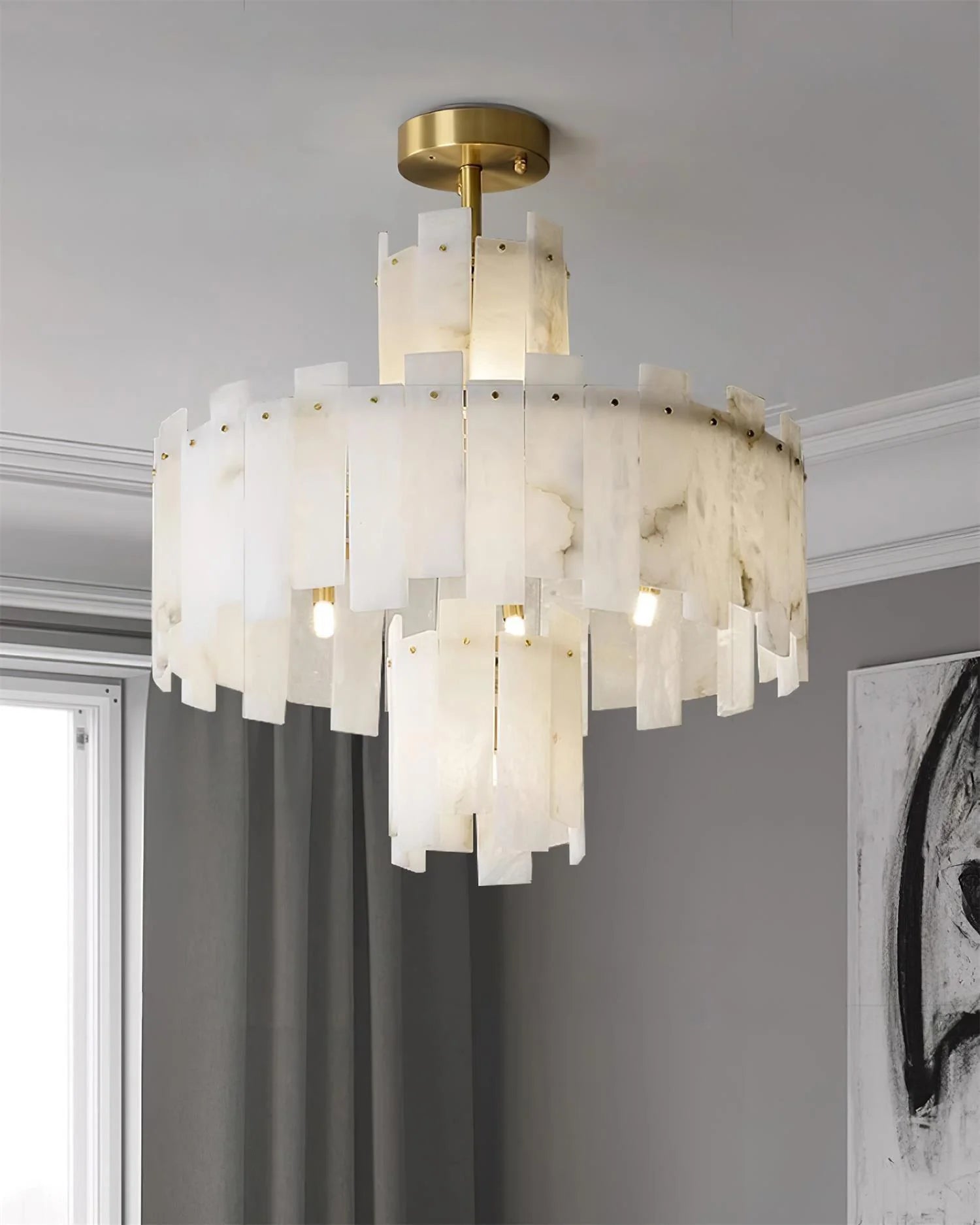 Regina White Alabaster Chandelier