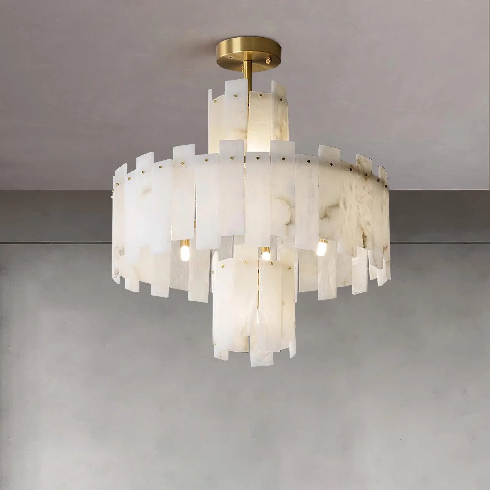 Regina White Alabaster Chandelier