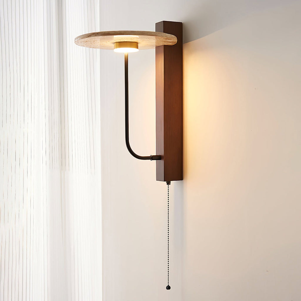French Yellow Travertine Wall Lamp