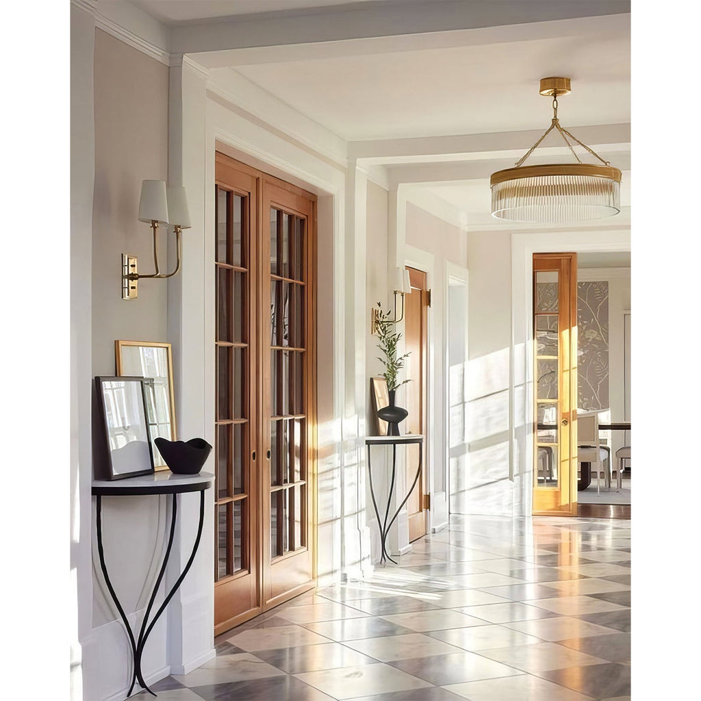 Ribbed Glass Ring Chandelier