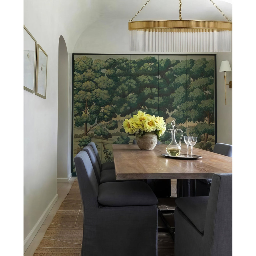 Ribbed Glass Ring Chandelier