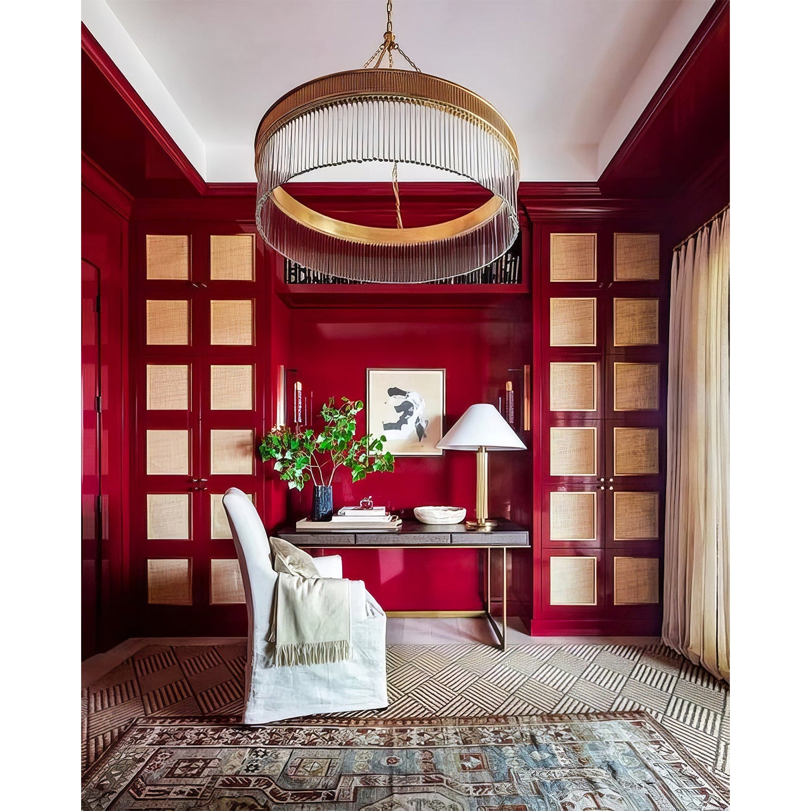 Ribbed Glass Ring Chandelier