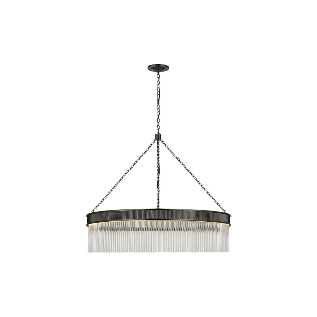 Ribbed Glass Ring Chandelier