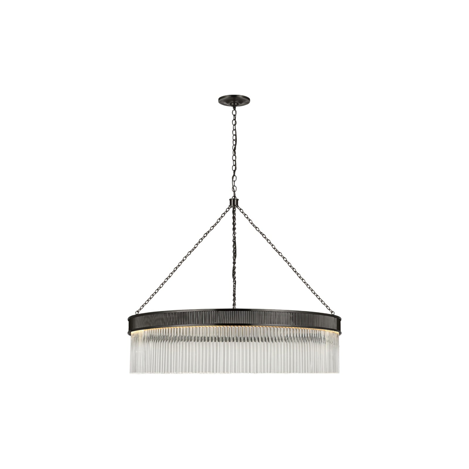 Ribbed Glass Ring Chandelier