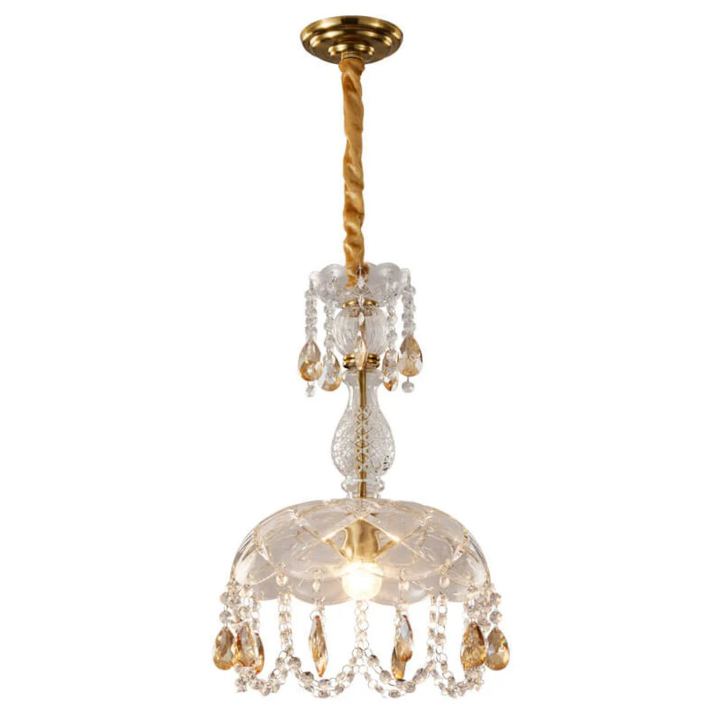 Rondelle Crystal Flower Pendant Lamp