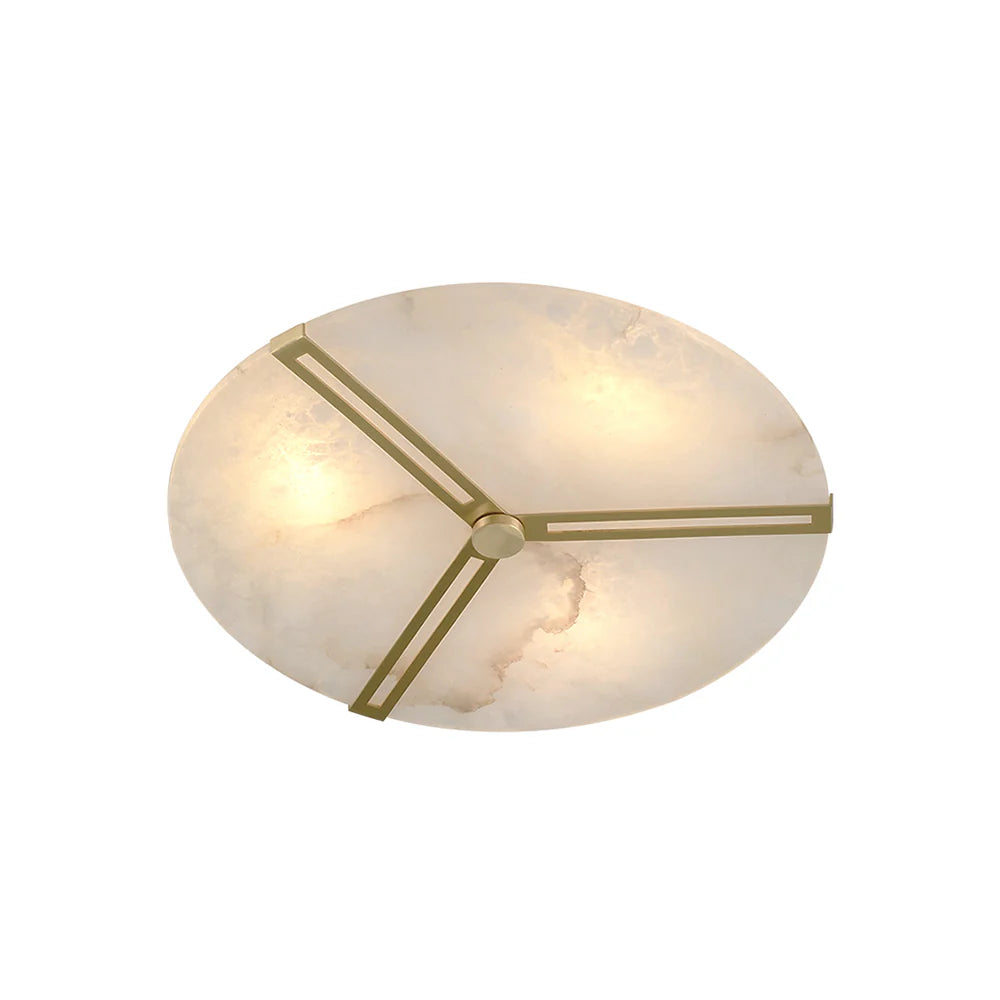 Round Copper Alabaster Ceiling Light