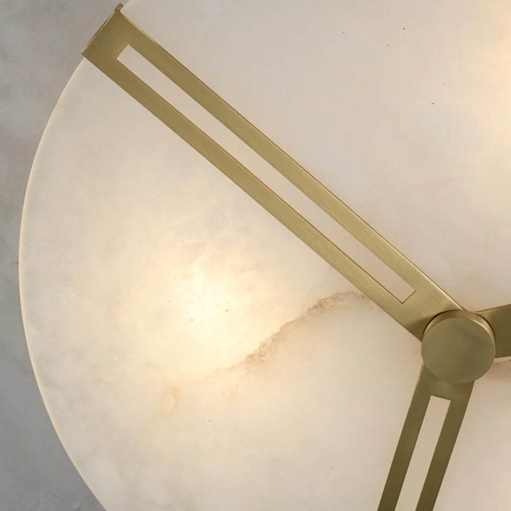 Round Copper Alabaster Ceiling Light