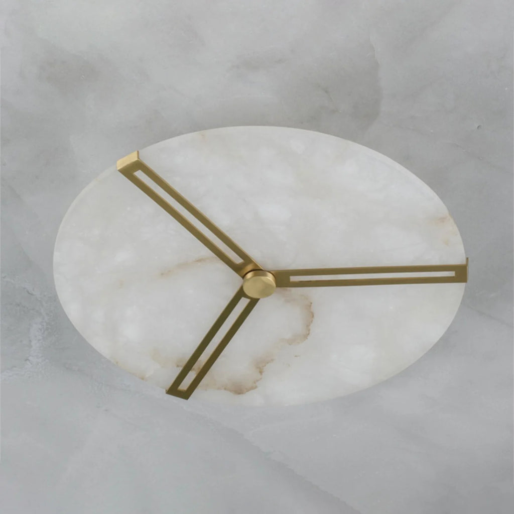 Round Copper Alabaster Ceiling Light