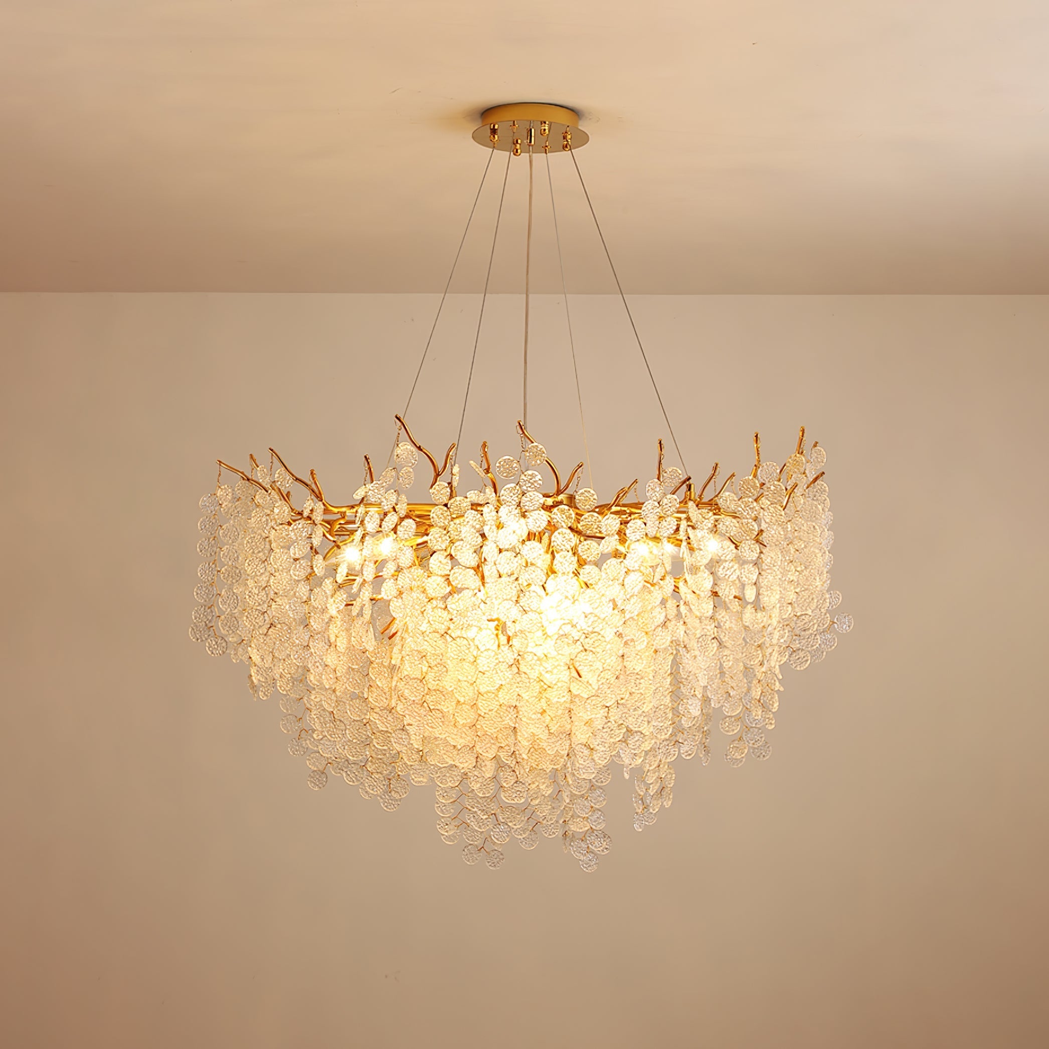 Shiro Noda Glass Coin Chandeliers