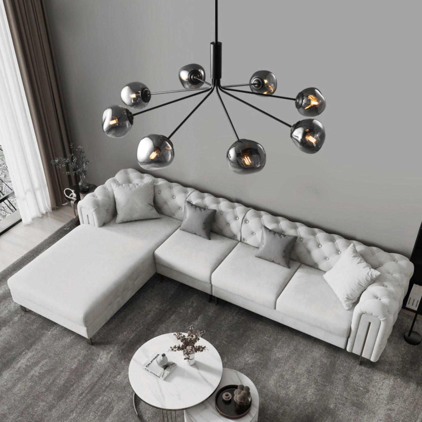 Smoked Glass Chandelier