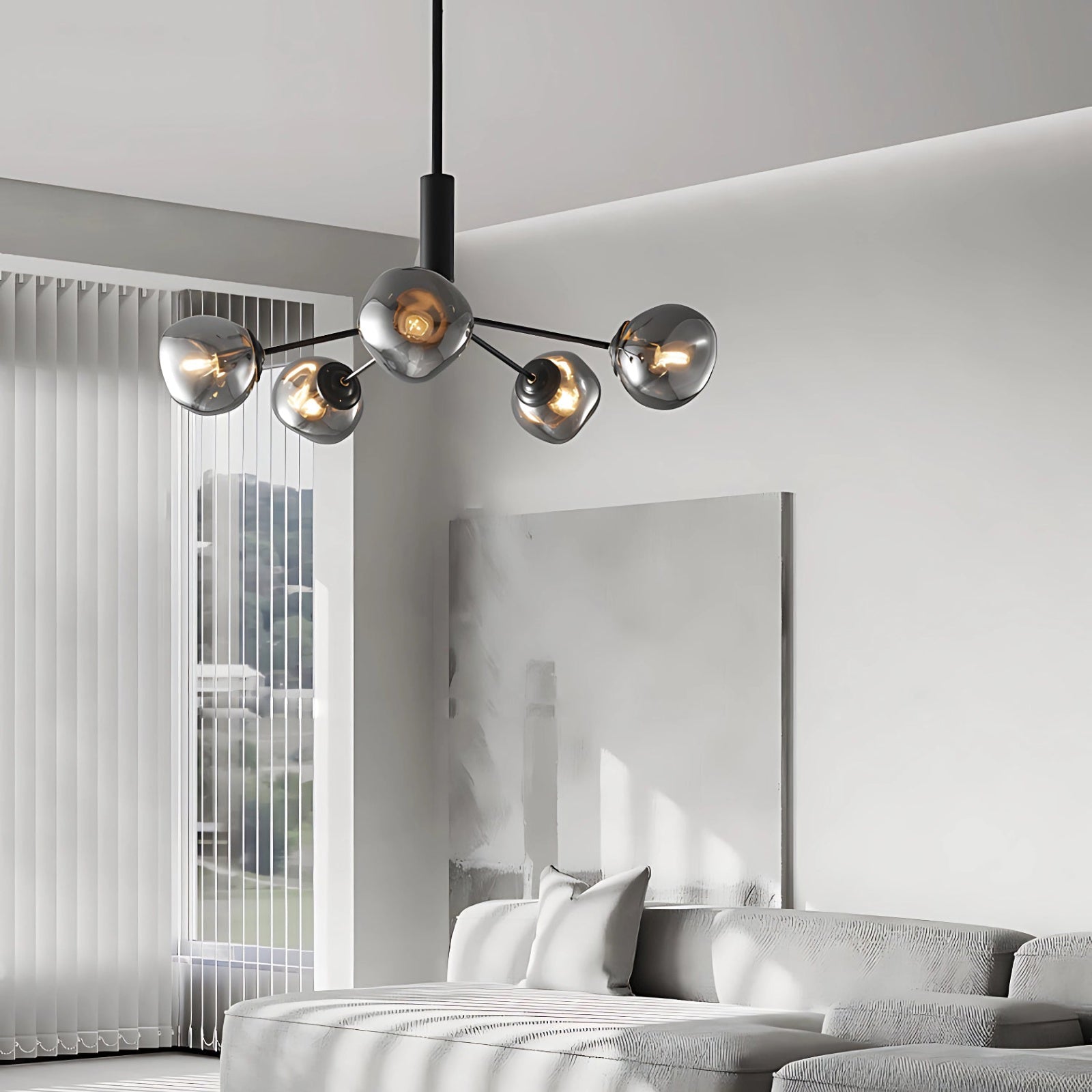 Smoked Glass Chandelier