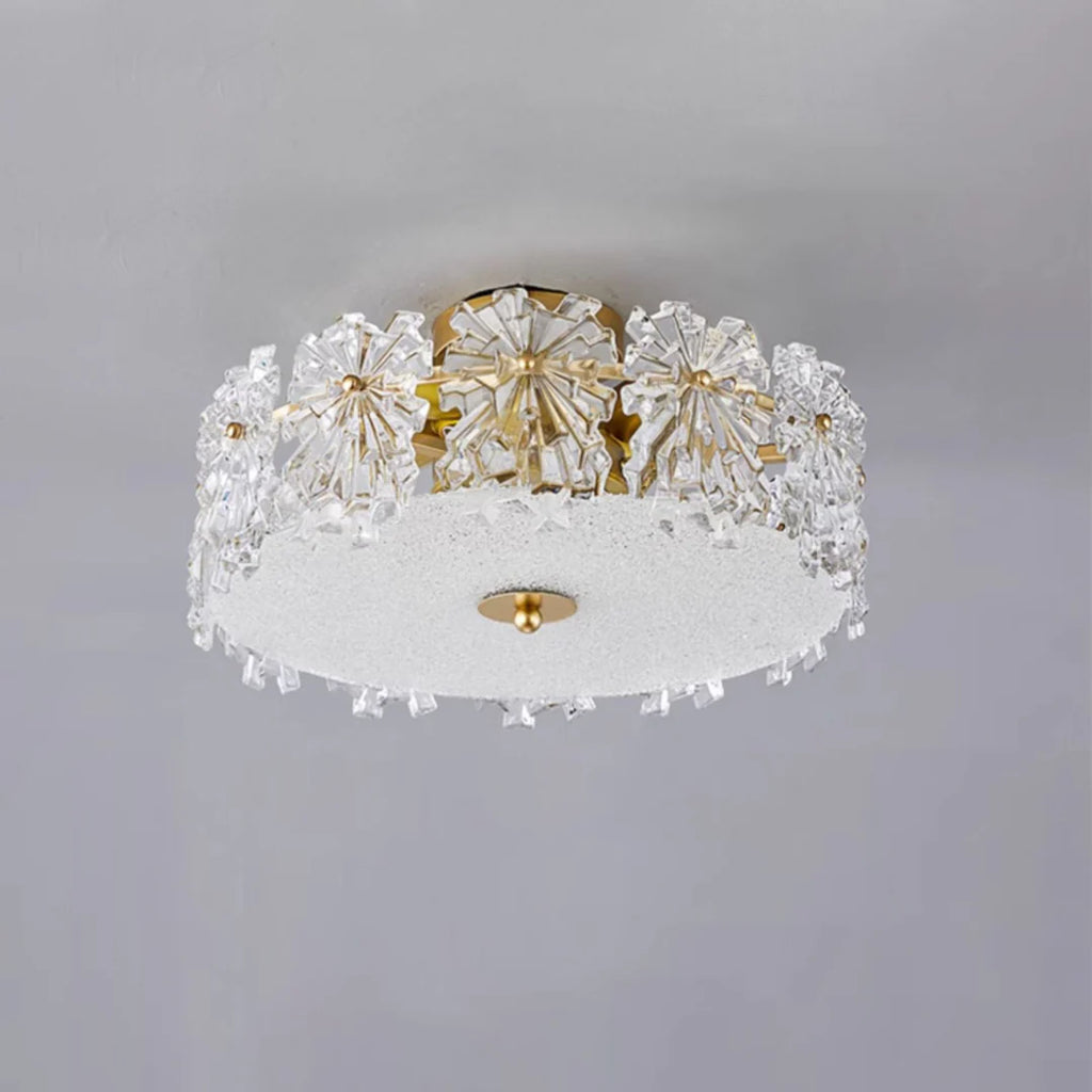 Snowflake Round Glass Ceiling Lamp
