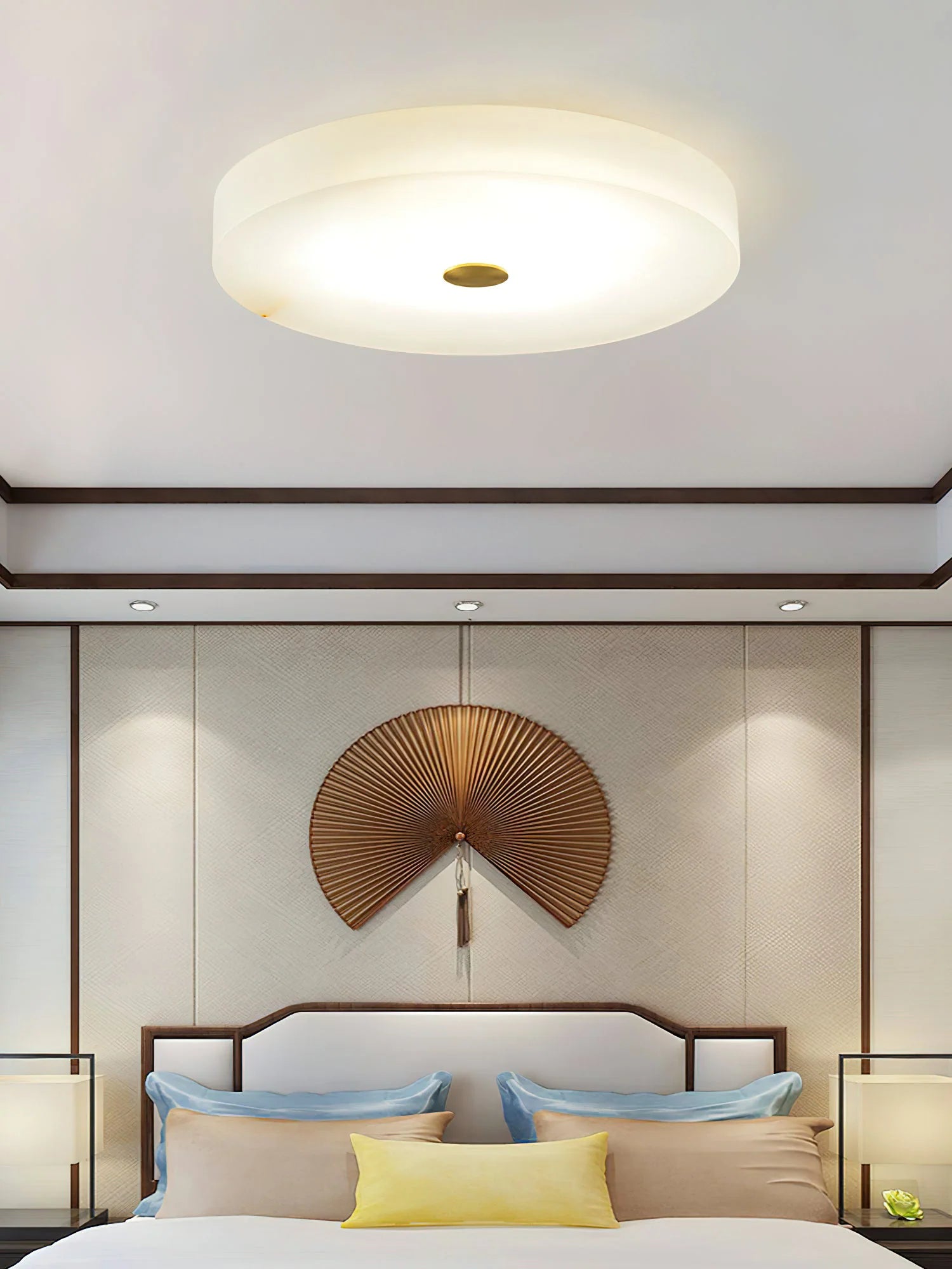 Round Sophie White Alabaster Ceiling Lamp