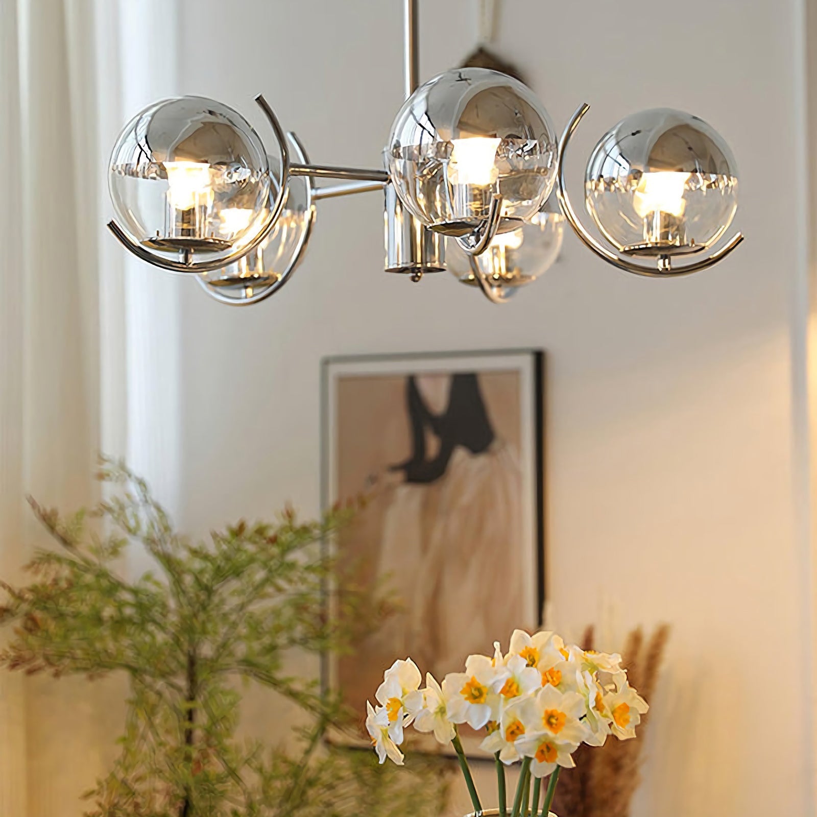 Space Ball Glass Chandelier