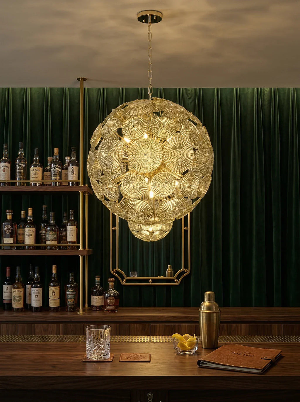 Sputnik Sphere Glass Disc Chandelier