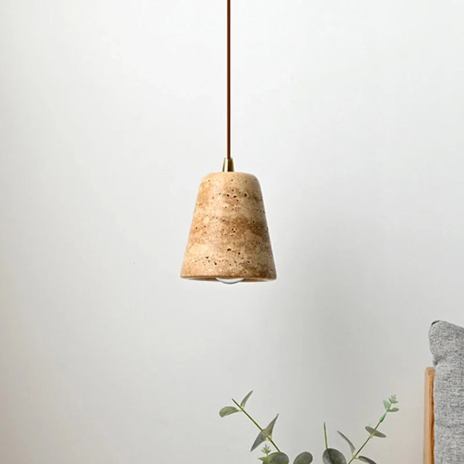 Travertine Cone Pendant Light