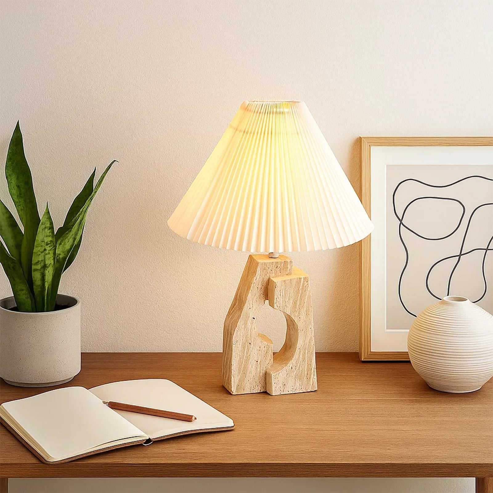 Stone Pillar Table Lamp