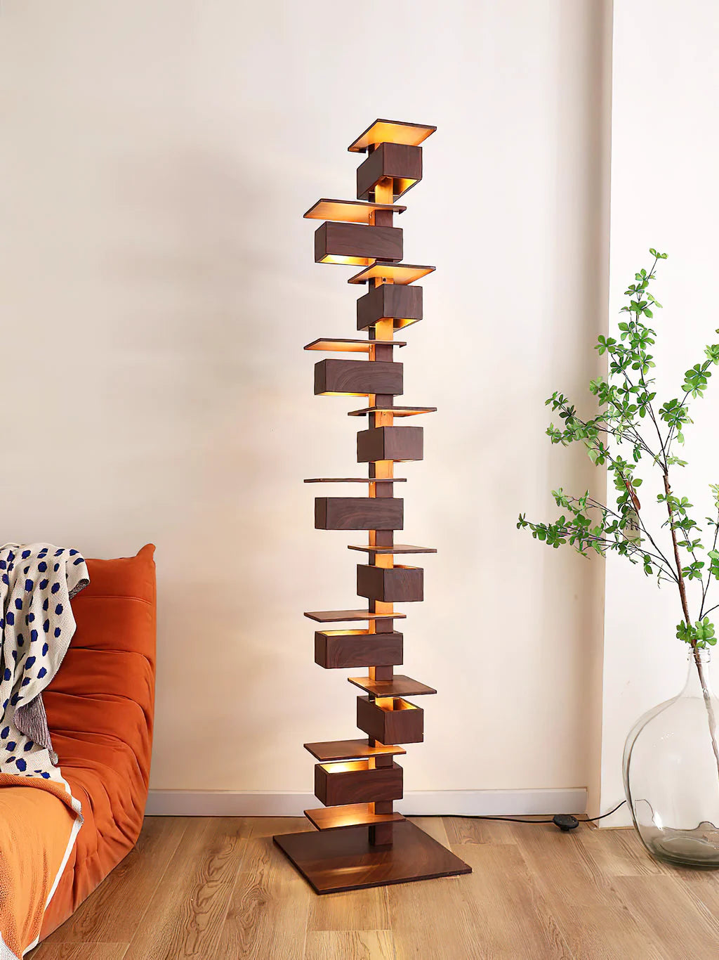 Taliesin Wood Stacked Floor Lamp