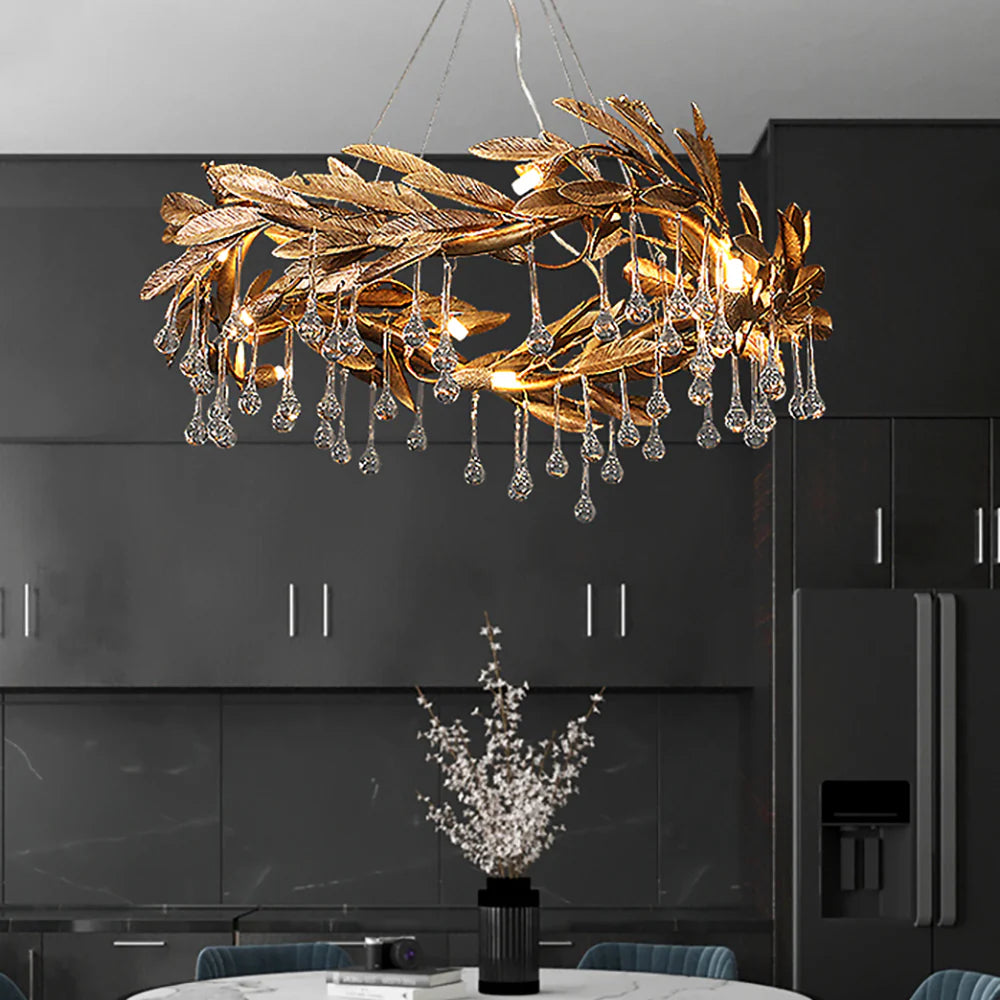 Teardrop Crystal Blade Chandelier