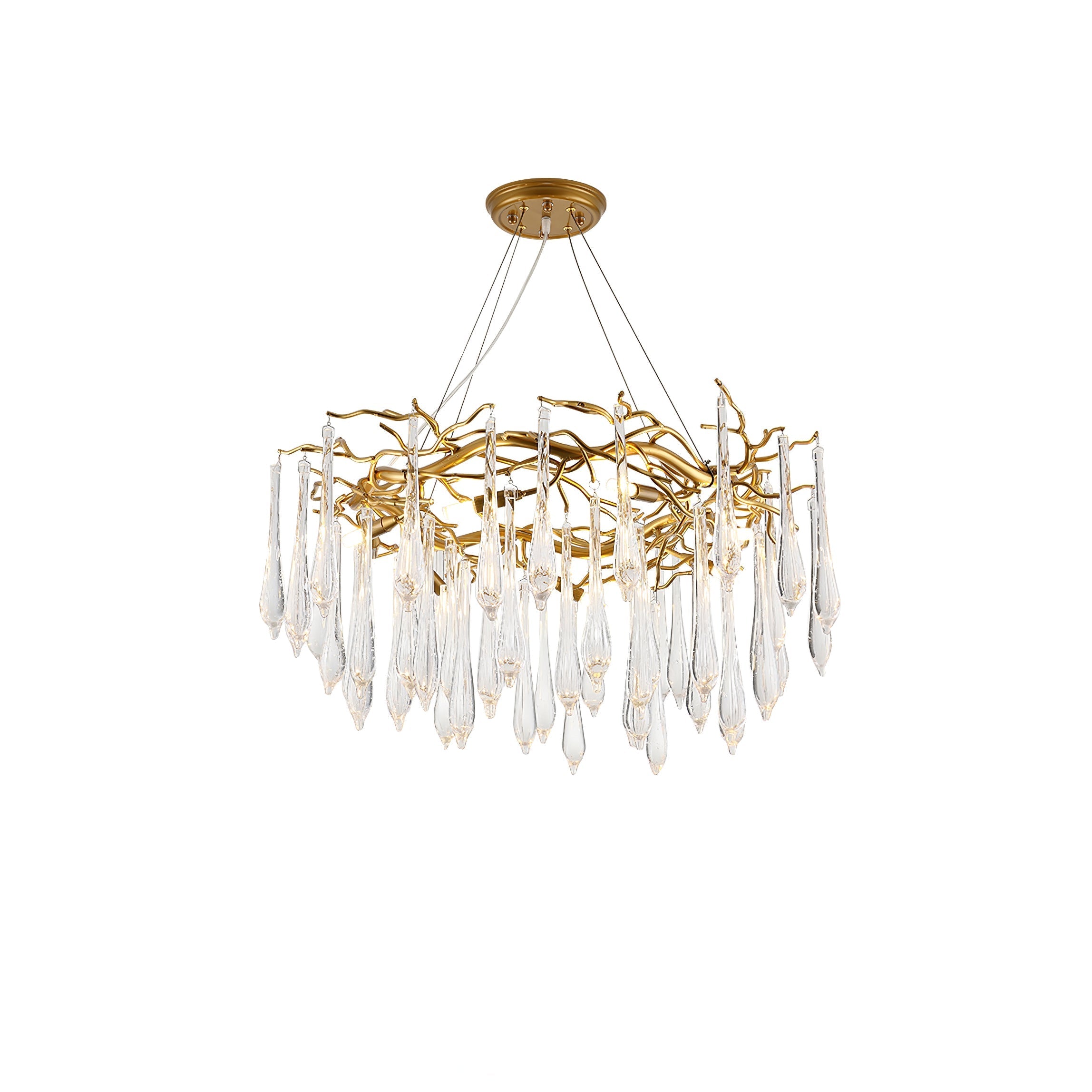 Teardrop Round Crystal Chandelier