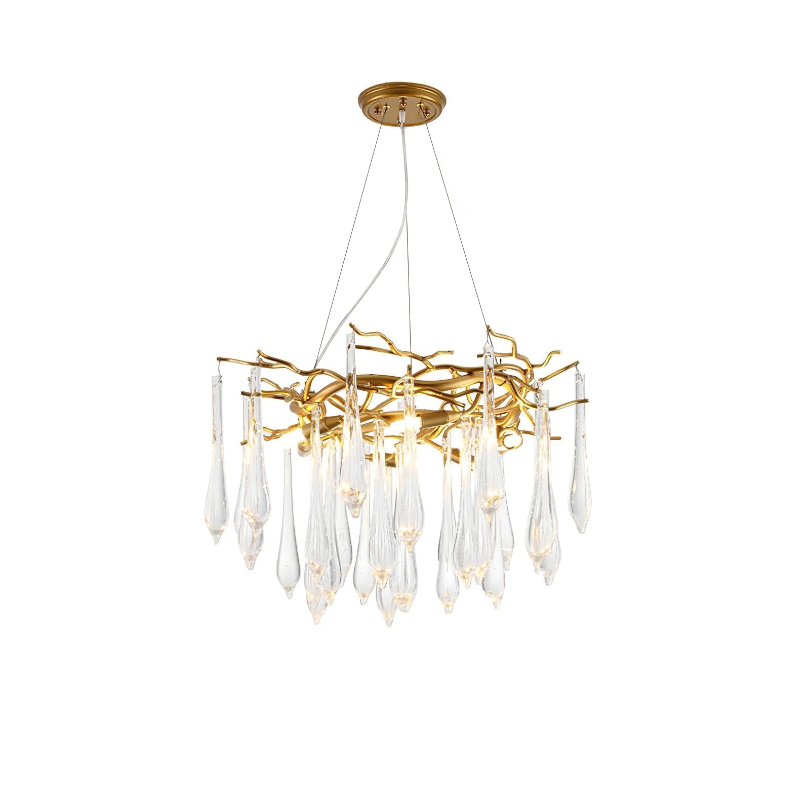Teardrop Round Crystal Chandelier