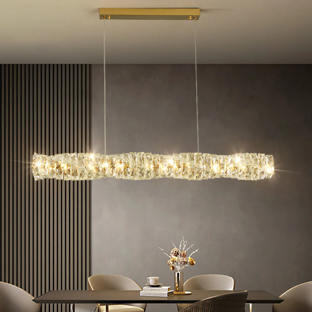 Twist Linear Crystal Chandelier
