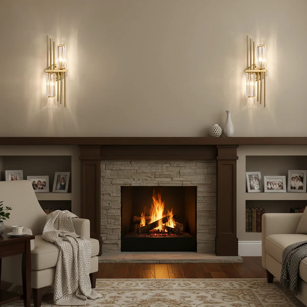 Three Crystal Wall Lamps