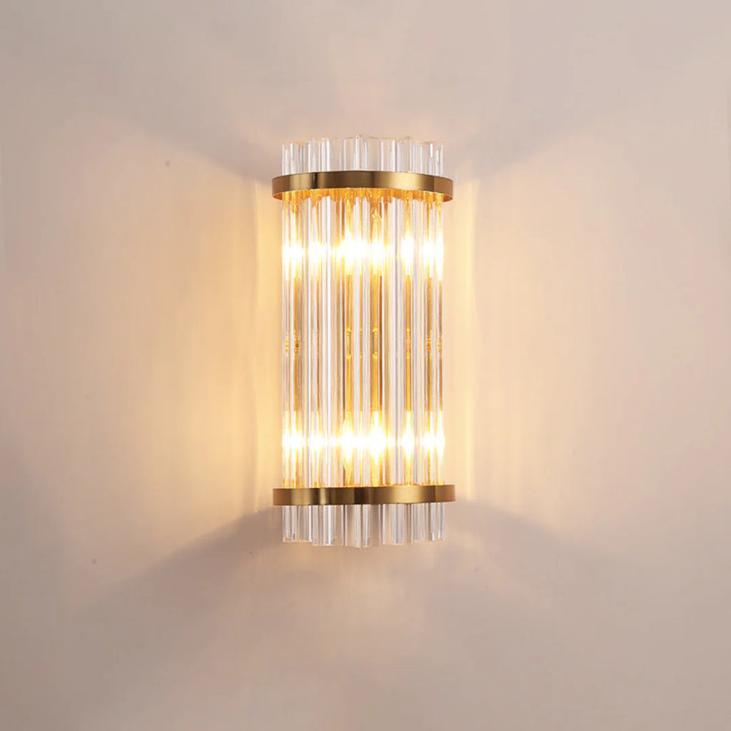Three Sided Crystal Rod Wall Lamp